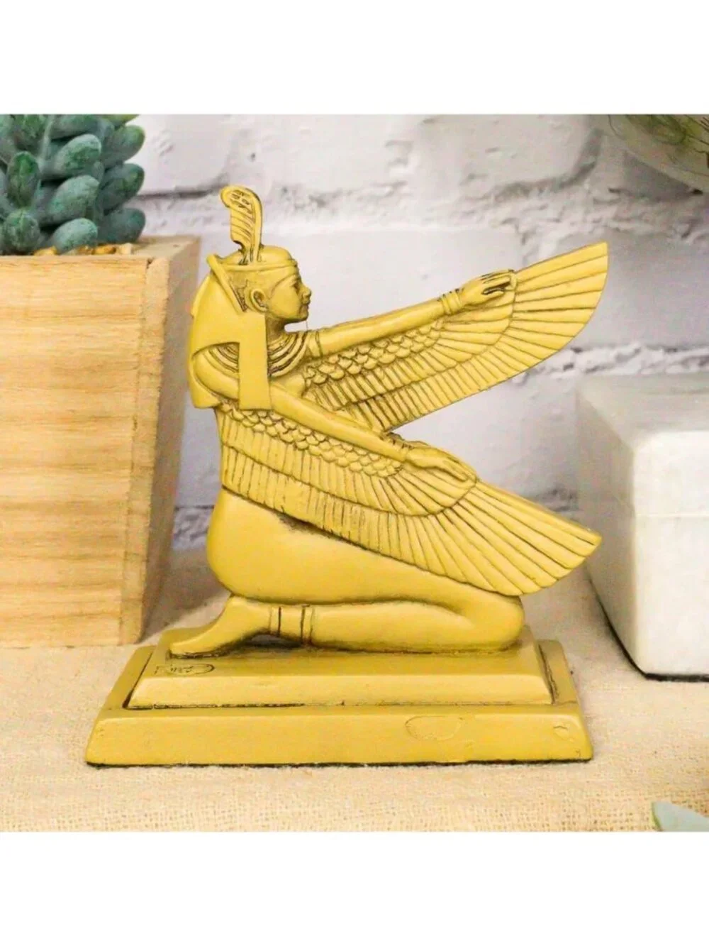 Mini Egyptian Hieroglyphic Winged Goddess Maat Figurine | 3.25